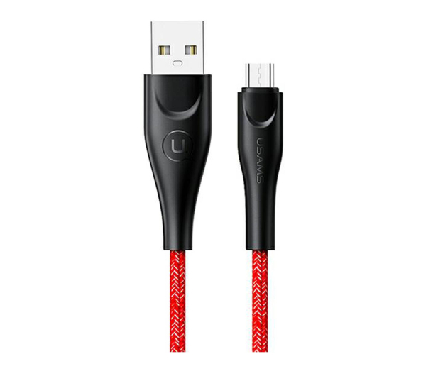 USAMS Kabel pleciony U41 microUSB 2m 2A czerwony Fast Charge - 1569037 - zdjęcie